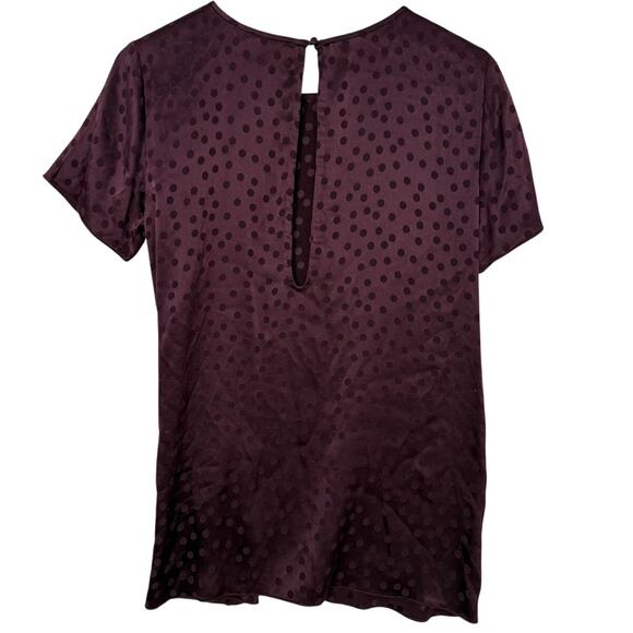 Aritzia Wilfred Silk Cypres Short Sleeve Keyhole Back Blouse Purple Small - Picture 2 of 5